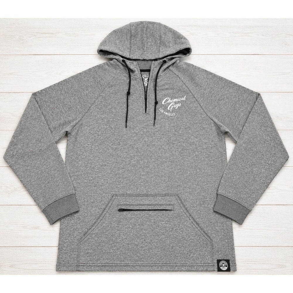 Chemical Guys Hoodie 1/4 Zip Pullover Grey Drip Logo Los Angeles Men Small Cars